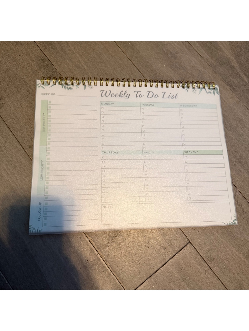 Weekly To Do List Desk Planner with Spiral Binding